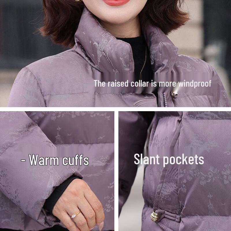 SNOWFLYING Women's Mid-Aged Stand Collar Down Jacket 6117