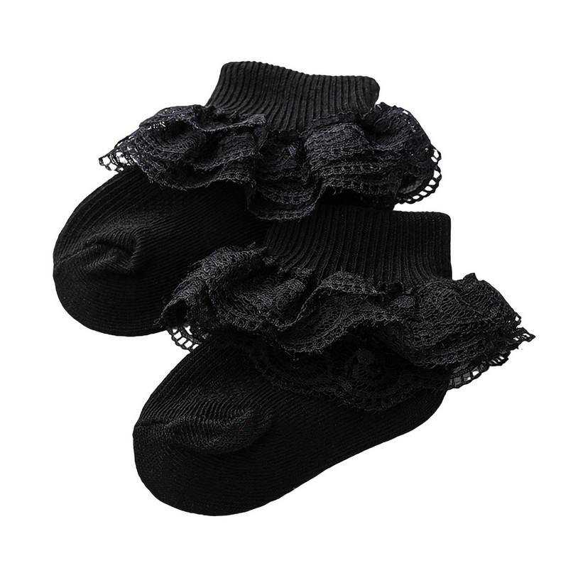 RUEWEY Baby Socks Items Accessories Newborn Girl Clothes Eyelet Frilly Lace Baptism Baby Socks Clothing for Kids Girls