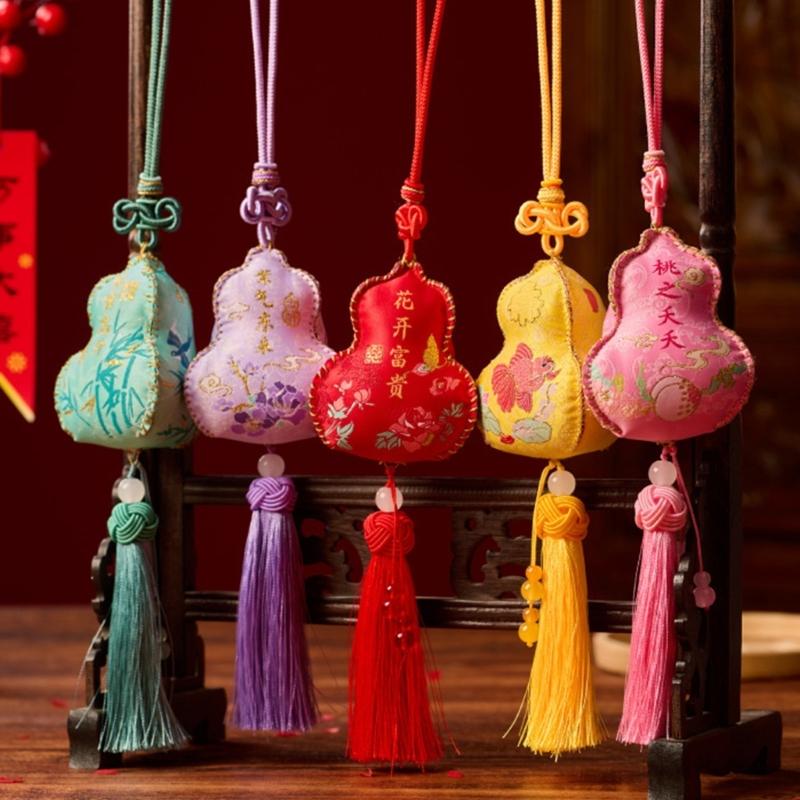Cotton Gourd Embroidery Sachet Craft Set Easy Handmade Cultural Activity For Family Fun