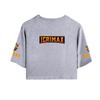 Icrimax Letter Printed Girl Tee Shirt Summer Crop Tops Soft Tshirt Popular Slim Lovely Tees Slim Fitness Short Sleeved