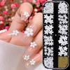 Blumen Nail Art Dekorationen, Weiße Blütenperlen Perlen Nagelpailletten Design Set, Florale Nieten Strasssteine für Nagelsticker Decals Folien