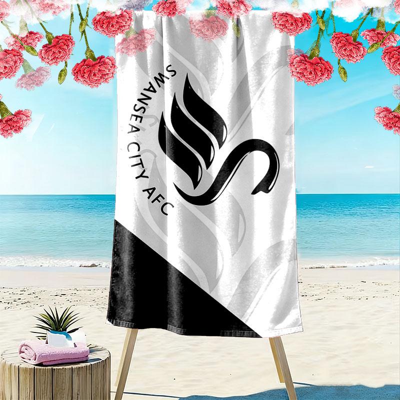 Swansea City AFC Print Strandtuch, Großes Weiches Schnelltrocknendes Handtuch für Strand Camping Schwimmen