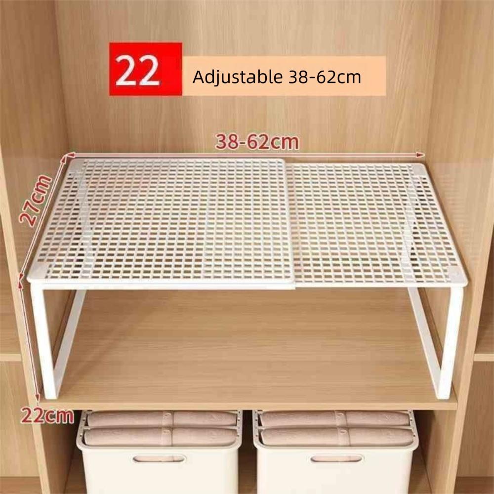 DIY Metal Closet Shelf Adjustable Telescopic Wardrobe Divider Board Expandable Retractable Stackable Shelves Dormitory