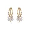 K.L.Y Pearl Earrings for Women Popular 18K Gold Highest Grade Zirconia Hypoallergenic 18K Gold Popular Hoop Earrings Quatrefoil Dangle Pearl Cute
