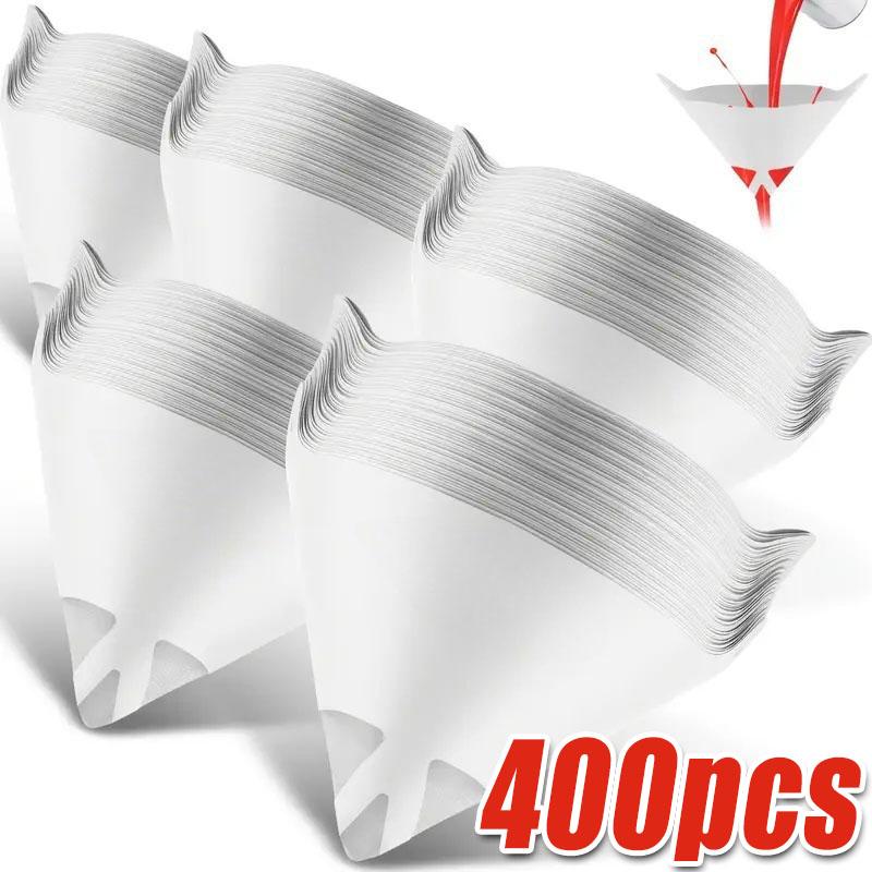10-500PCS Car Disposable Paper Filter 190 Mesh Purifying Straining Cup Paint Spray Mesh Conical Nylon Micron Paper Funnel Tools