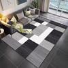 Modern Geometric Block Area Rug Crystal Velvet Living Room Carpet Non Slip Red Black Gray Pattern Bedroom Dining Floor