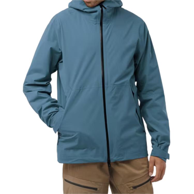 Salomon Solid Color Hooded Zip-Up Long Sleeve Jacket Men jackets Blue LC2259200