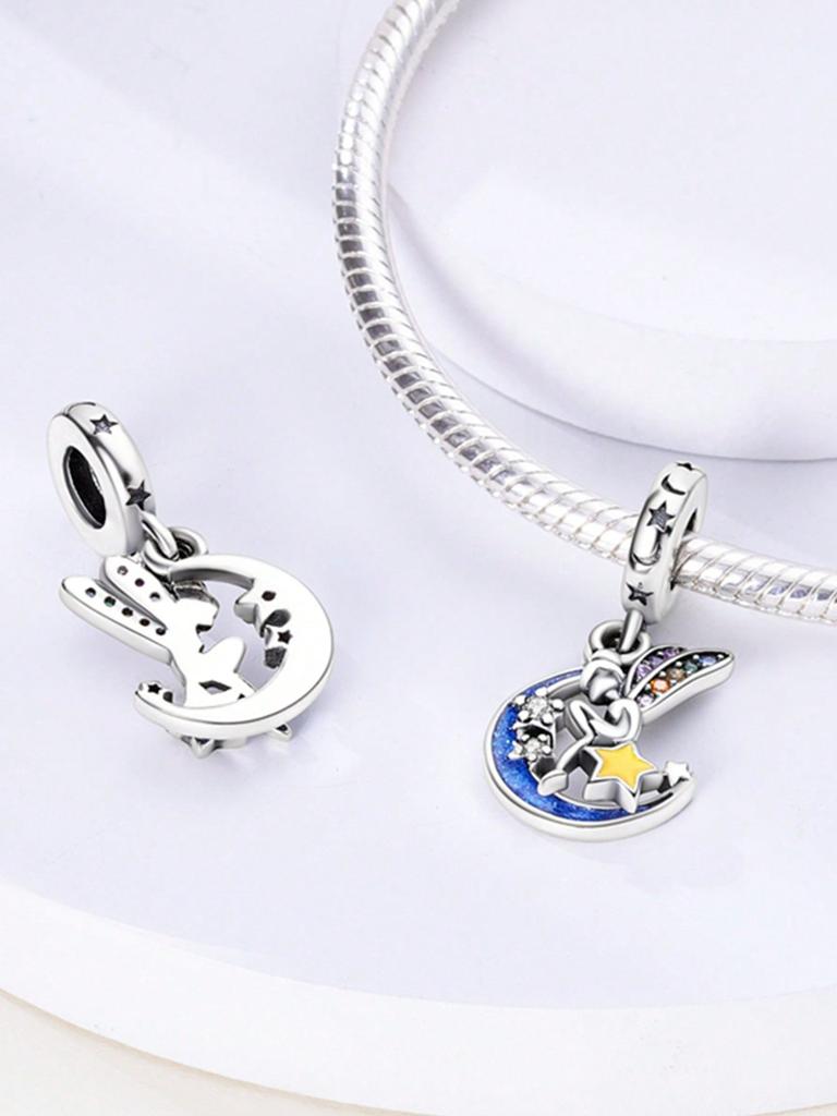 Charms Plata Starry Sky Moon Beads For Charmsoriginales Bracelet Beads Jewellery Making Women'S Gift