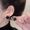 Retro Black Xiaoxiangfeng Stud Earrings Women's Fashion Elegance Temperament High-end Earrings Bow Love Versatile Earrings