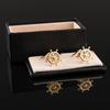 High End Electroplated Silver Helmsman Anchor Metal Cufflinks Men's French