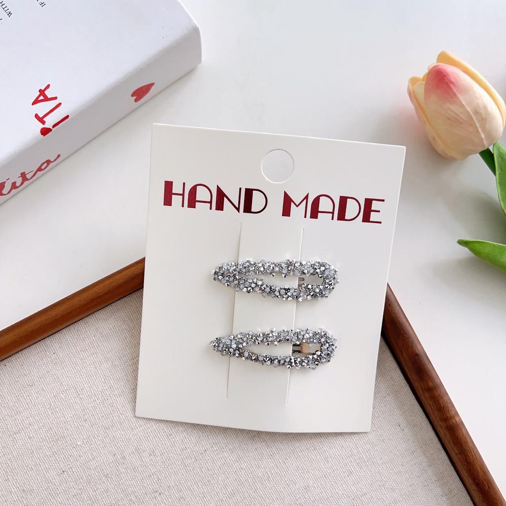 Spinka do włosów z kryształkami w kształcie serca i gwiazdy  Akcesorium do włosów na grzywkę boczną  Geometryczna pusta spinka do włosów na potylicę