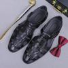 Fashion European Style New 2025 Men's Summer Shoes Full Grain Leather Men Sandals Buckle Breathable Hollow Beach Shoes