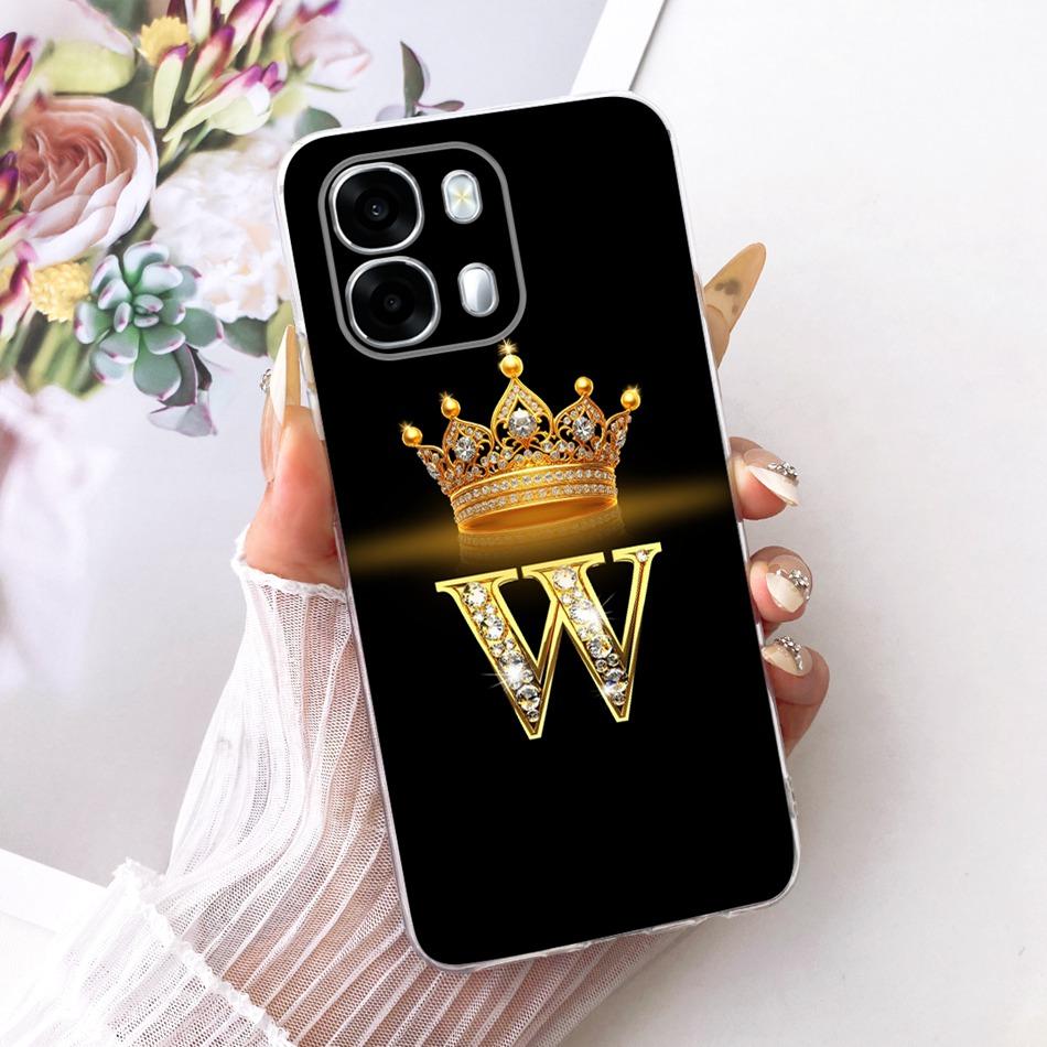 For OPPO A6s CPH2789 2026 Fashion Crown Letter Phone Case For Oppo A6S 5G Soft Silicone TPU Cases