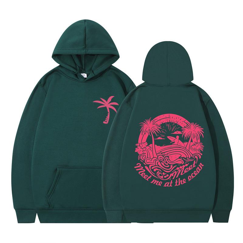 Letter Graphics Printed Hoodies Autumn Winter Casual Fleece Long Sleeved Streetwear Sweatshirts Hooded for Men Women