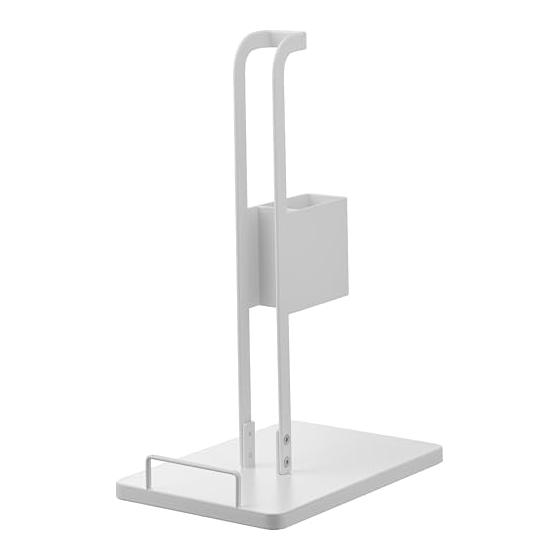 Yamazaki Jitsugyo Stick Cleaner Paper Pack & Charger Storage Stand White W18 x D27 x H40cm Tower Cordless Vacuum Cleaner Stand Stores Charger and
