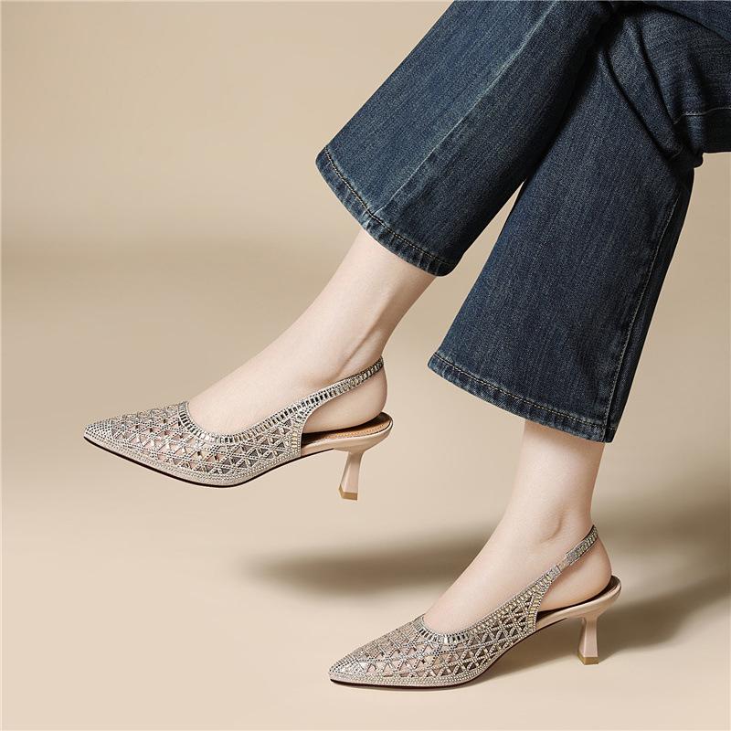 Banquet Fashion Pointed Single Shoes Women's Breathable Versatile Pointed High Heels Not Tired Feet with Skirts Stiletto Temperament Women's Shoes