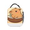 Capybara Cartoon Lunch Bag Travel Lunch Box For Child Vintage Graphic Thermal Lunch Bags Oxford Portable Cooler Bag
