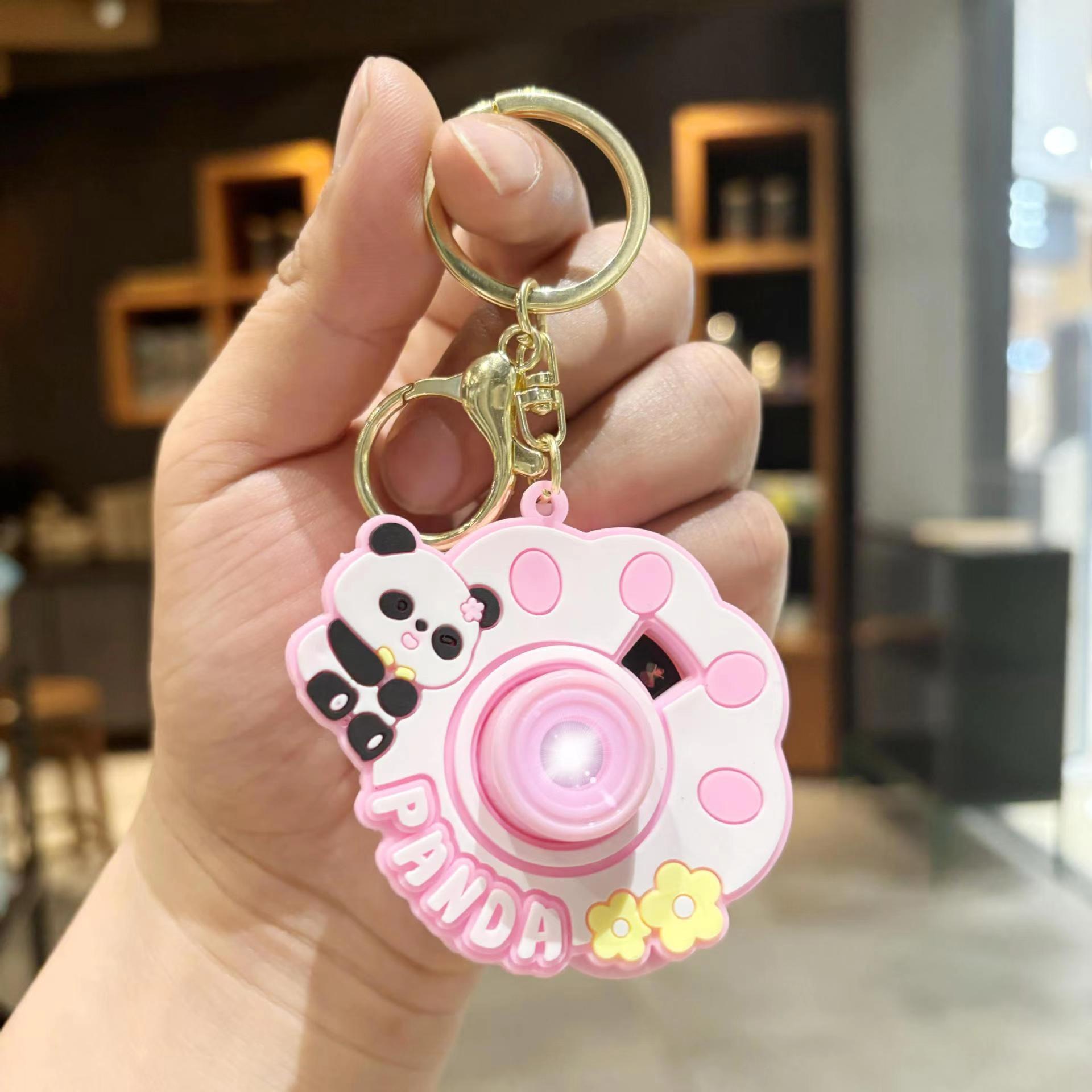 Bear Projection Camera Keychain Pendant Car Key Chain Schoolbag Pendant Ground Marketing Gift