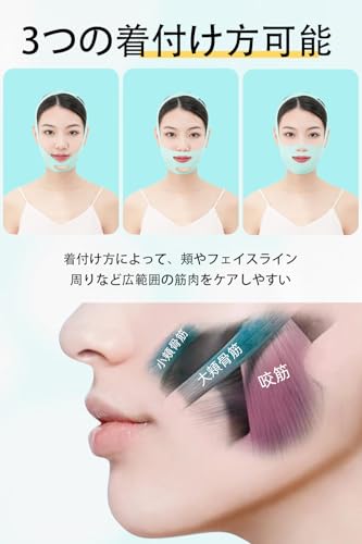 EMS Facial Massager, Neck Strap, V-Shaped Face Belt, Smaller Face, 9 Levels, 4 Function Modes, Home Beauty Treatment, Breathable, Highly Elastic, Self