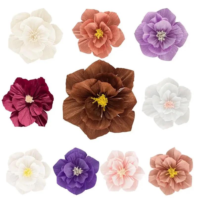 

10pcs Paper Pompoms 3D Wall Wedding Birthday Bridal Baby Shower Nursery Room Backdrop Table Centerpieces Party Decor Supplies 20cm