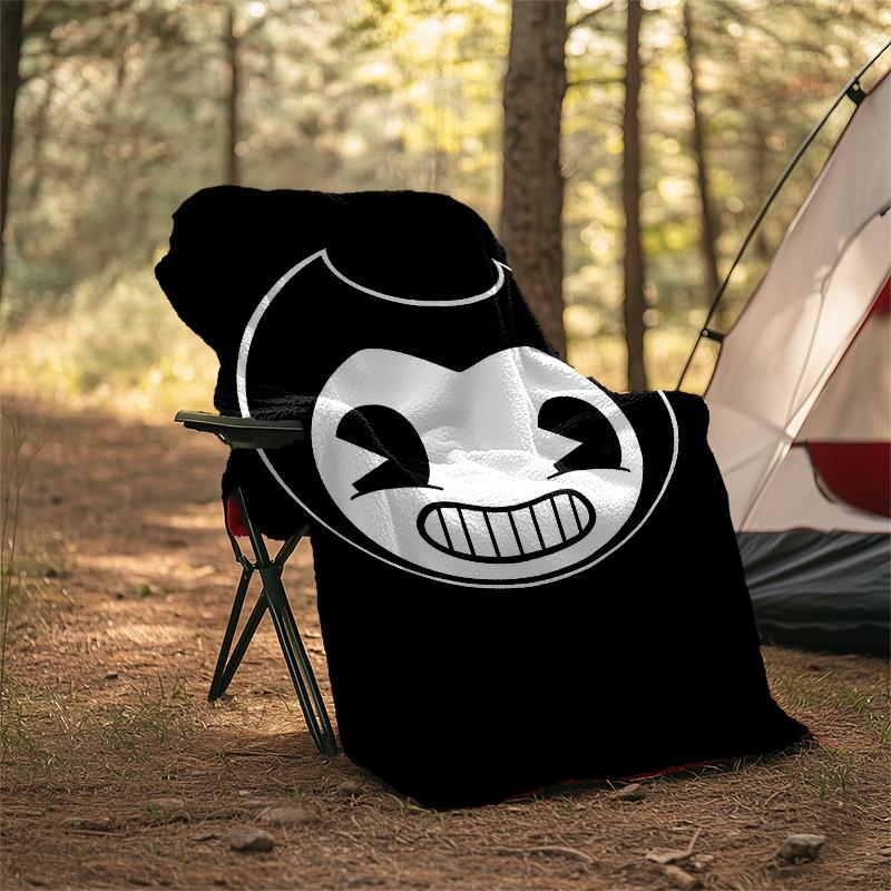 Bendy and the Ink Machine Theme Printed Blanket - Perfect for Couch, Bed, Travel & Outdoor Use | Machine Washable, Cozy & Durable.