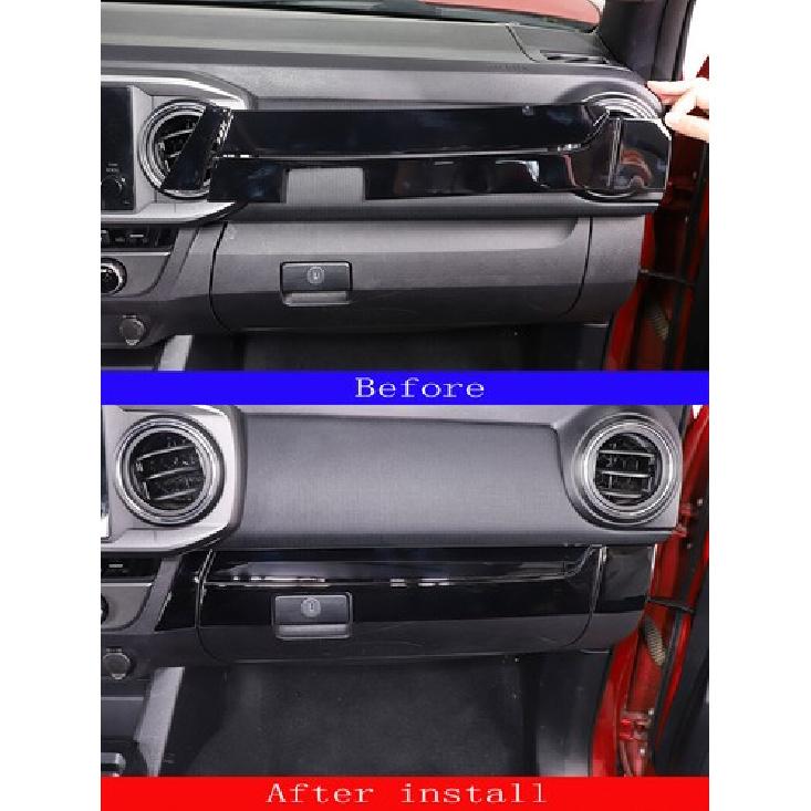 Piano Black Interior Dashboard Center Cover Sticker For Toyota Tacoma 2016-
