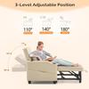 Sofa Bed Chair Recliner, 3-in-1 Convertible Sleeper Sofa Chair Bed Beige Daybed Pull Out Couch Bed with Adjustable Backrest, US