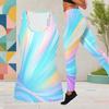 Women Plus Size Two Piece Set Scoop Neck Sleeveless Longline Tank Top Fitted Colorful Printed Pants