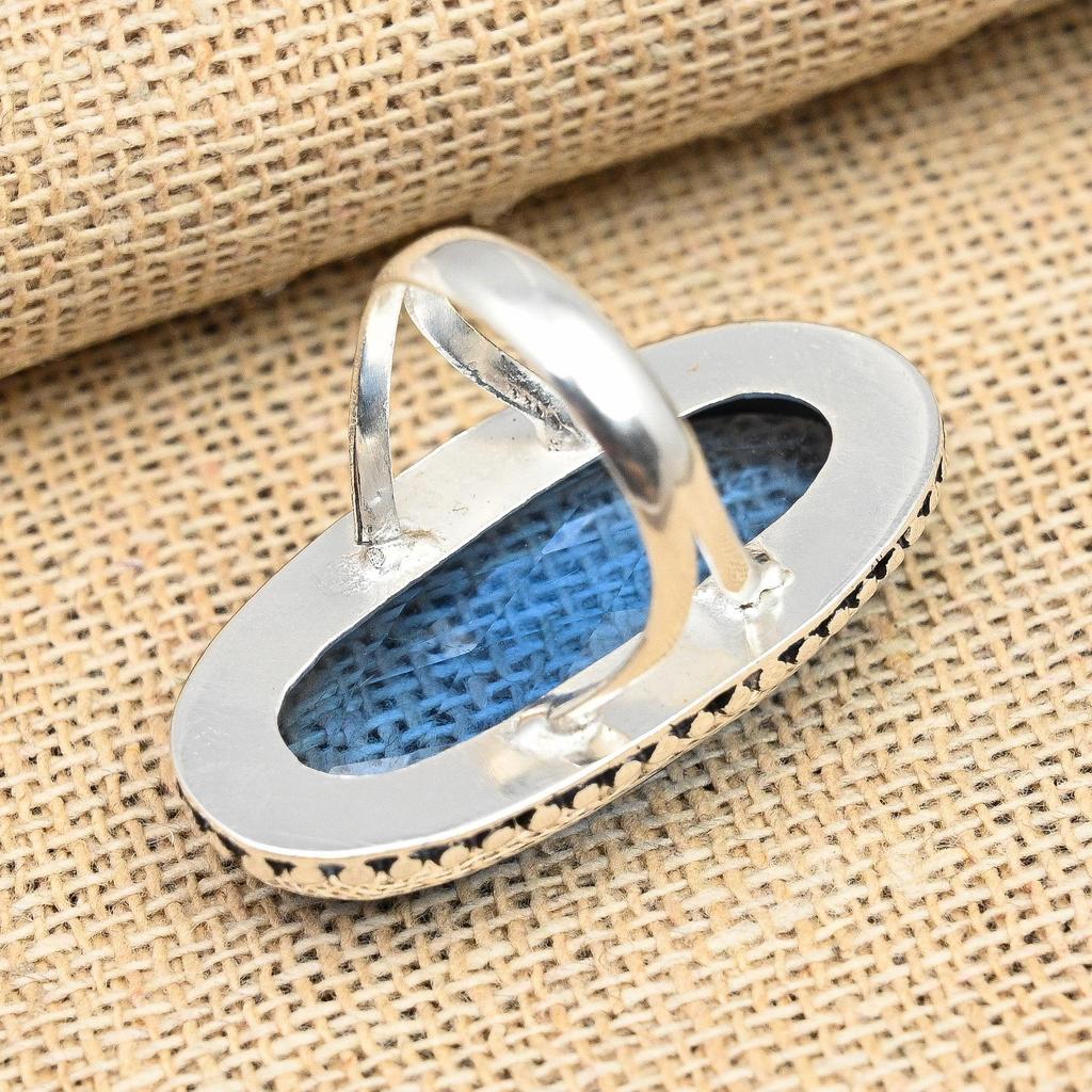 Tanzanite Gemstone Handmade 925 Sterling Silver Ring Jewelry For Christmas