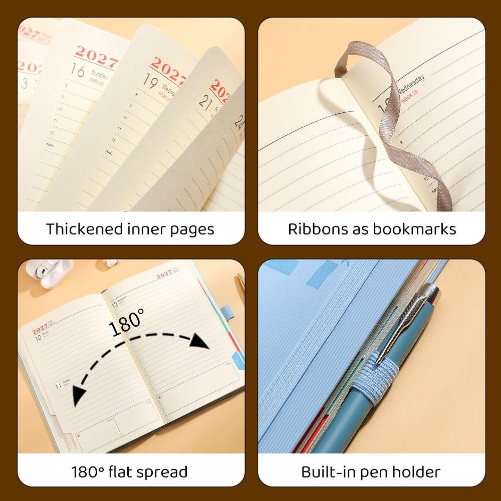 12 Months A5 Agenda Planning Notebook Wear-resistant Office Work Planner  Business