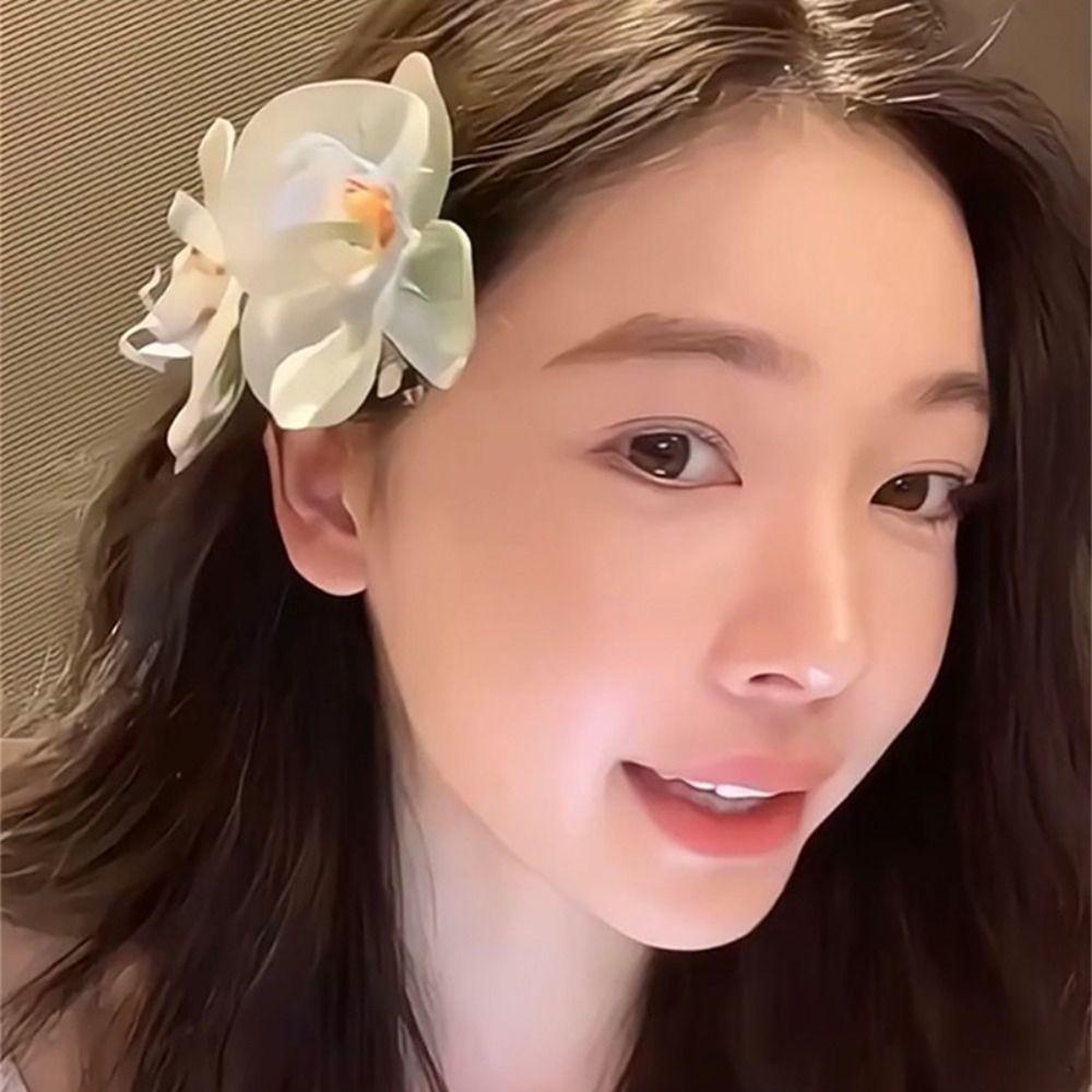 Pearl Flower Hair Clip Butterfly Orchid Girl Hair Clip Sweet Orchid Flower Hairpin  Beach