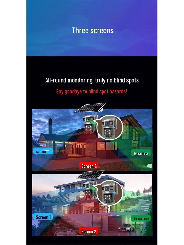 V380 Solar-Powered Wireless HD Outdoor Camera with 360° Mobile Monitoring