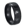 Fede in Tungsteno Nero Anelli Punk Trama d'Acciaio per Uomo Donna Scanalatura Fibra di Carbonio Anello alla Moda