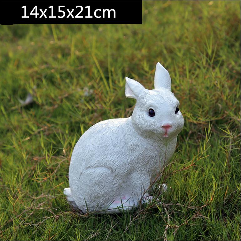 

Creative Resin lovely rabbit Garden decoration patio outdoor Craft sculpture Simulated animal Decorative ornaments miniature