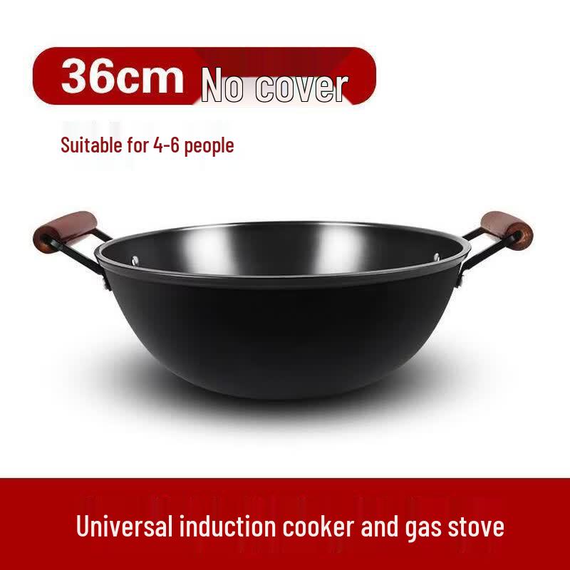 Zijin Heshi Double Handle Thickened Cast Iron Wok