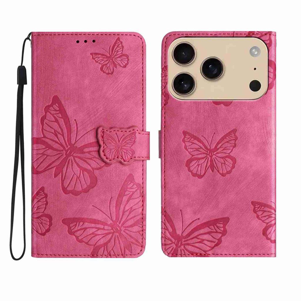 For iPhone 7 8 XS 11 12 13 14 15 16 17 Series Faux Leather Wallet Case with Butterfly Design,Card Slots & Shockproof Protection