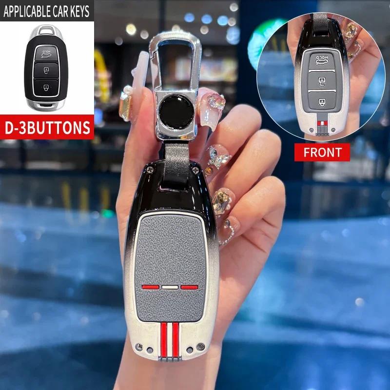 For Hyundai I30 Ix35 KONA Encino Solaris Azera Grandeur Ig Accent Santa Fe Palisade 3/4/5 Buttons Car Key Case Cover Keychain
