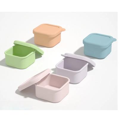 Neue weiche Silikon-Eiswürfelform, auslaufsicher mit Deckel, Gefrierschalen, verschlossene Lebensmittelbehälter, Soßenbox für Reisen im Freien