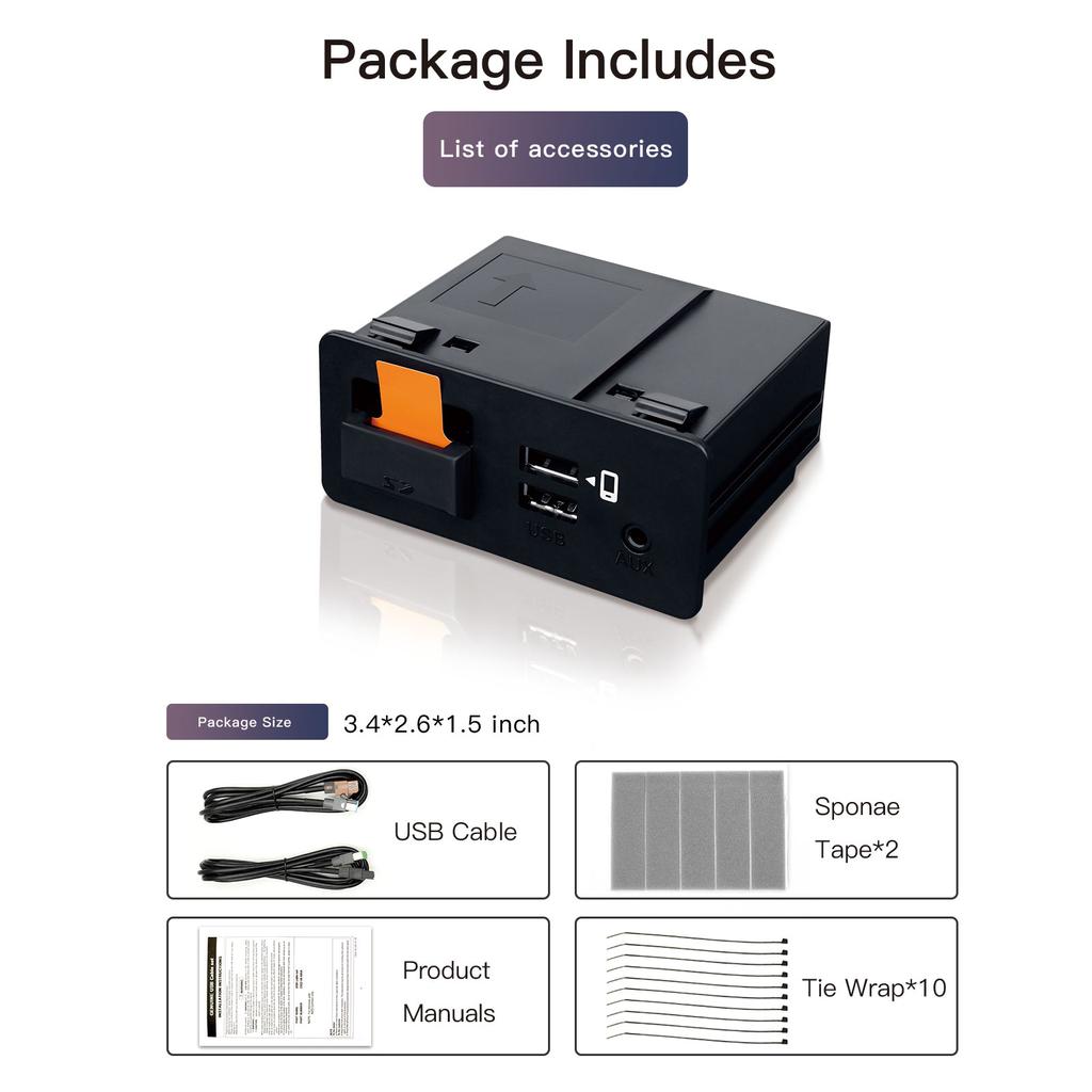 CarPlay Android Auto USB Adapter Hub for Retrofit Mazda 6 Mazda 3 Mazda 2 CX30 CX5 CX8 CX9 MX5 Miata TK78669U0C Kit