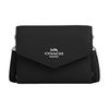 Umschlag 12 Brief Logo Exquisites Kieselkornleder Schulter Crossbody Geldbörse Damen Geldbörse Schwarz CU170-SVBK