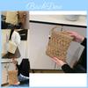 Bolsa de Palha Tecida de Verão Elegante Para Mulheres Casual Design Vazado Balde Tote de Praia