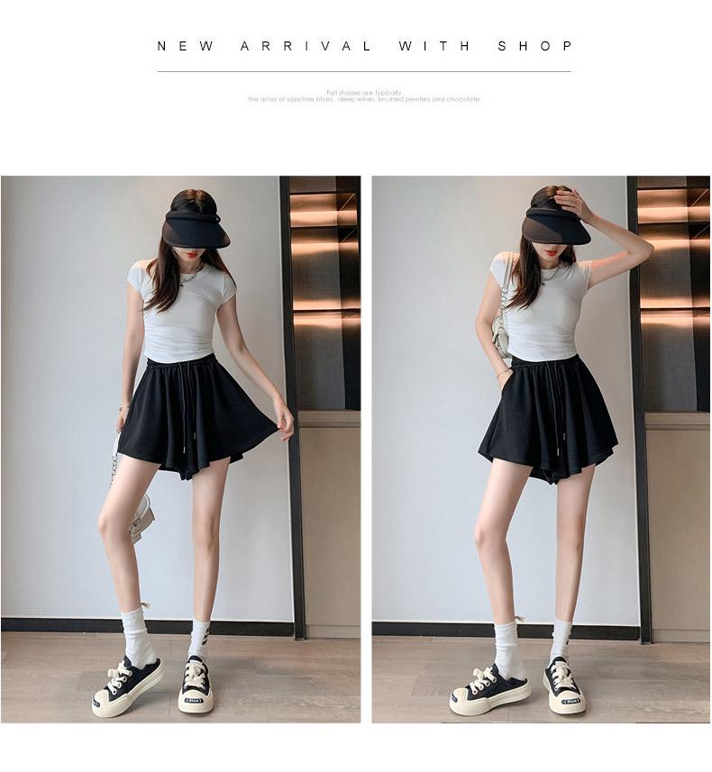 Women’s Japanese Style Lazy Summer Wide-Leg Culottes: Fashionable, Loose, Slimming Draped Half Skirt