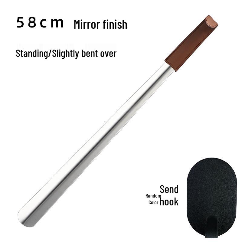 Long Handle Stainless Steel Shoehorn - Extended Metal Shoe Lifter