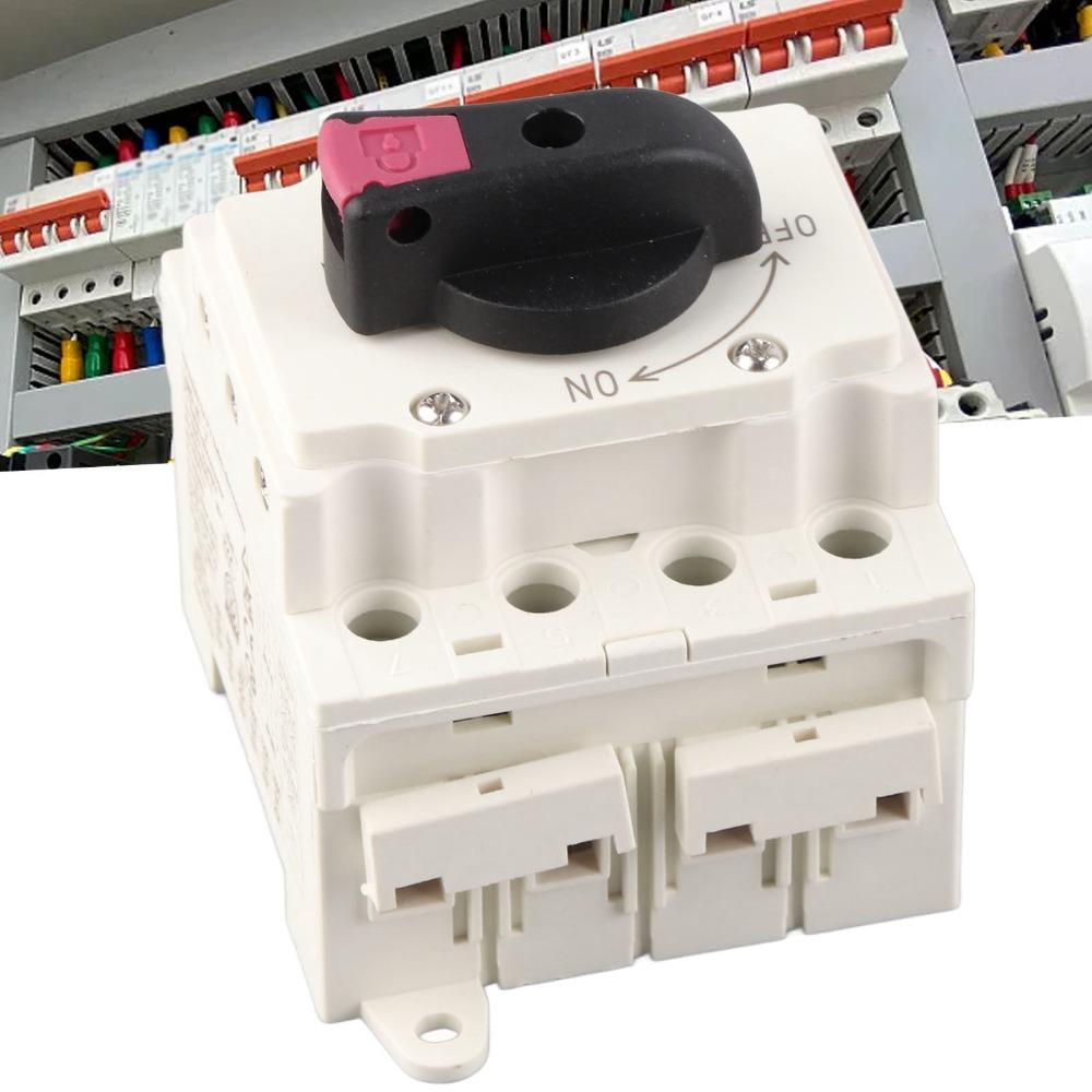 DC 1500V Solar Disconnect Switch 32A IP66 Photovoltaic DC Isolation Switch DIN Rail Mount 4 Poles PV Solar Disconnect Switch RVs