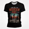Sommer Herren 3D-Druck Rundhals T-Shirt Outdoor Fahrt