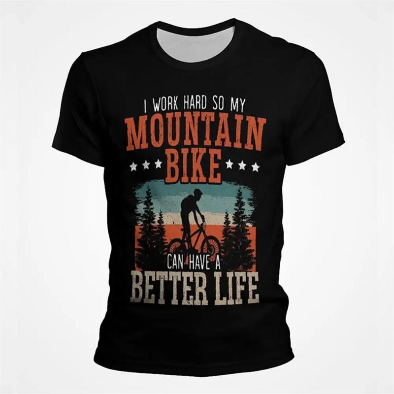 Sommer Herren 3D-Druck Rundhals T-Shirt Outdoor Fahrt