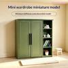 Miniature Green Wardrobe Cabinet Ornament 1/12 Dollhouse Mini Simulated Closet Model Dollhouse Furniture Decor Photography Props