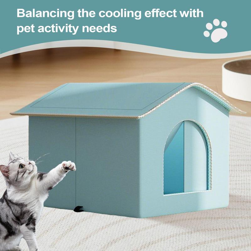 Cat Cooling House Enclosed Pet Shelter ChewResistant Ice Nesting Dog Cat Cool Hideout Portable Sleeping Cave AllSeason Retreat