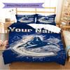 Name Custom Vancouver Canucks Logo Pattern Bedding Set Quilt Cover Pillowcase Home Decor Gift (1 * Duvet Cover + 2 * Pillowcase, Without Core)