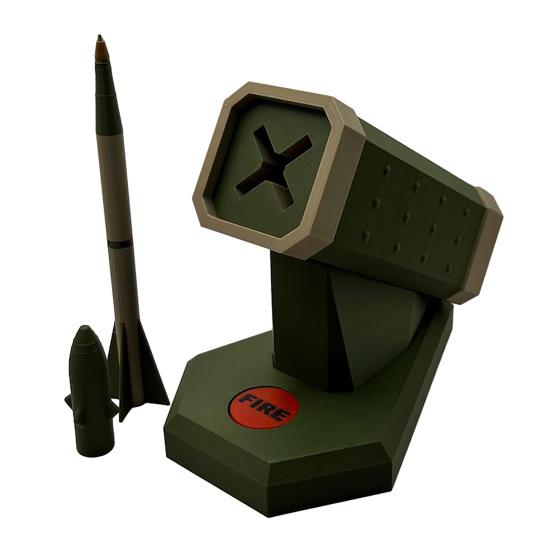 Roket Topu Kulesi Kalemlik 3D Baskılı Güdümlü Füzeler Kurşun Kalem Saklama Kutusu Konteyner Tutucu Ev Ofis Masaüstü Dekorasyonu
